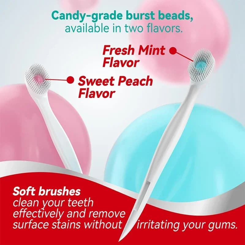 pack of 20 disposable travel toothbrushes in two flavors — image 5