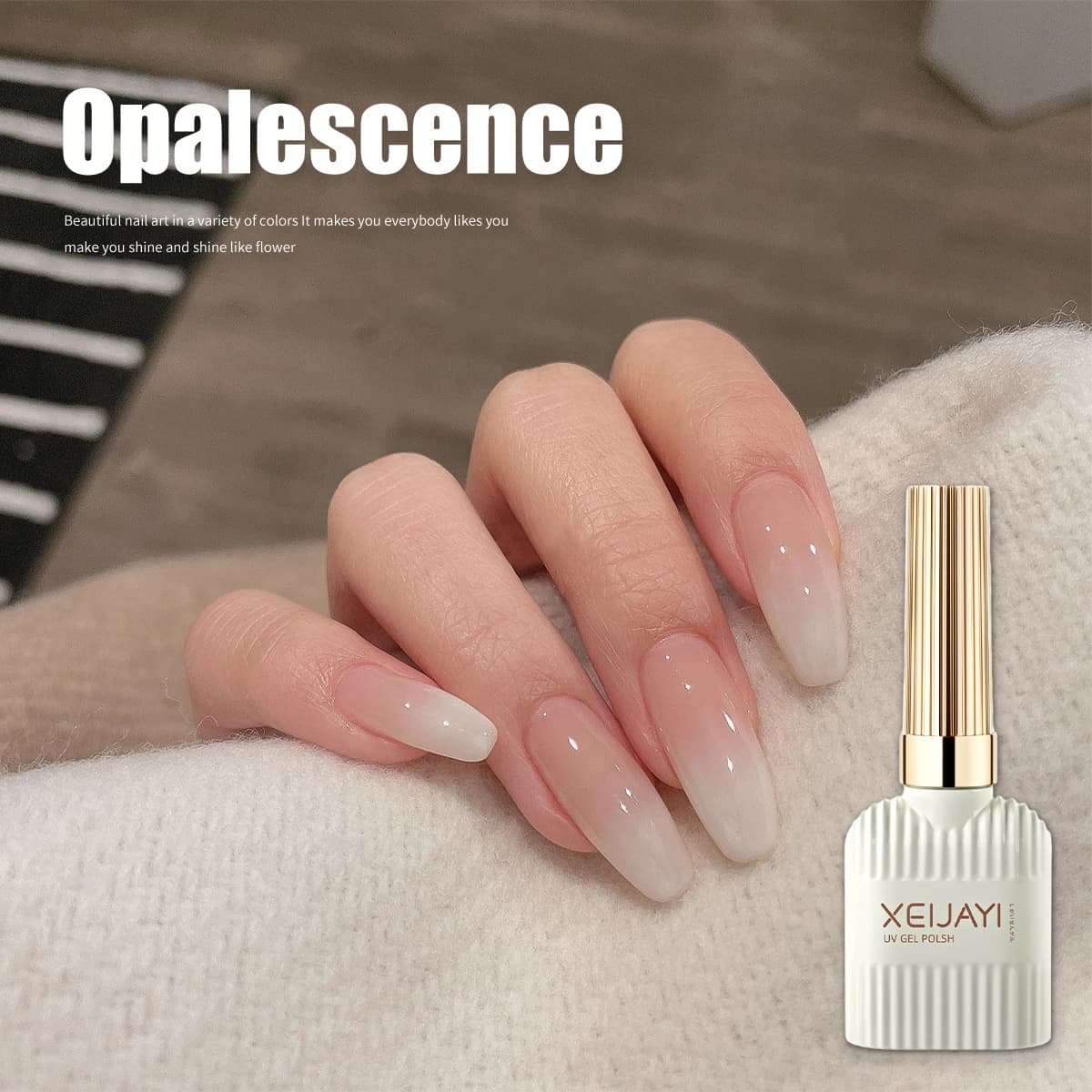 Milky white gel nail polish bottle 15ml — image 3