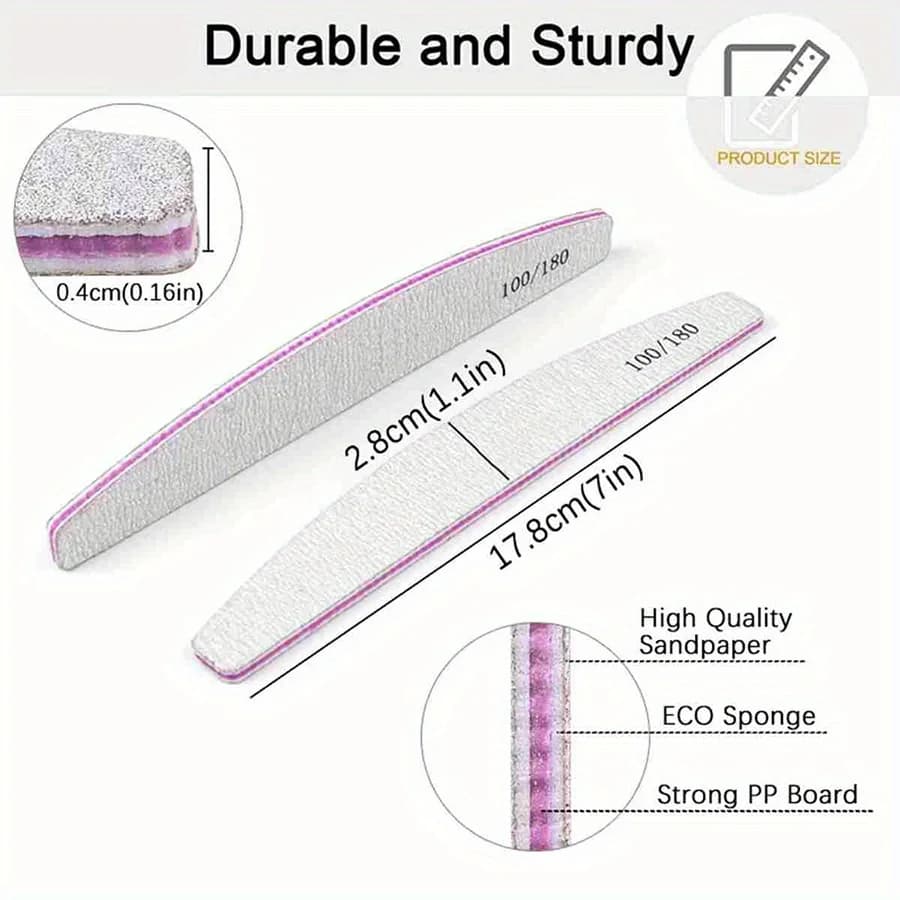 Set of professional nail files with 80‑240 grit sandpaper — image 4