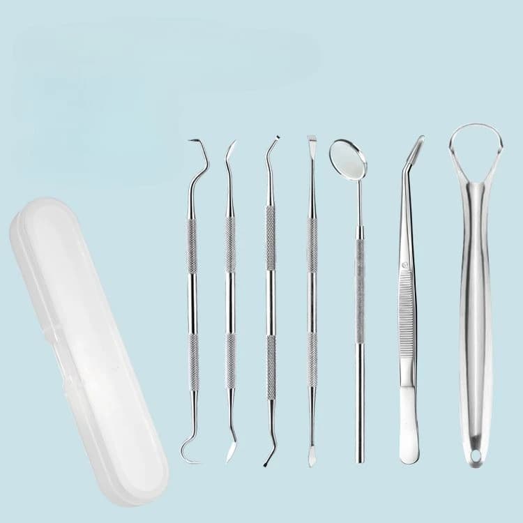 stainless steel dentist tool set with tartar remover picks — image 5