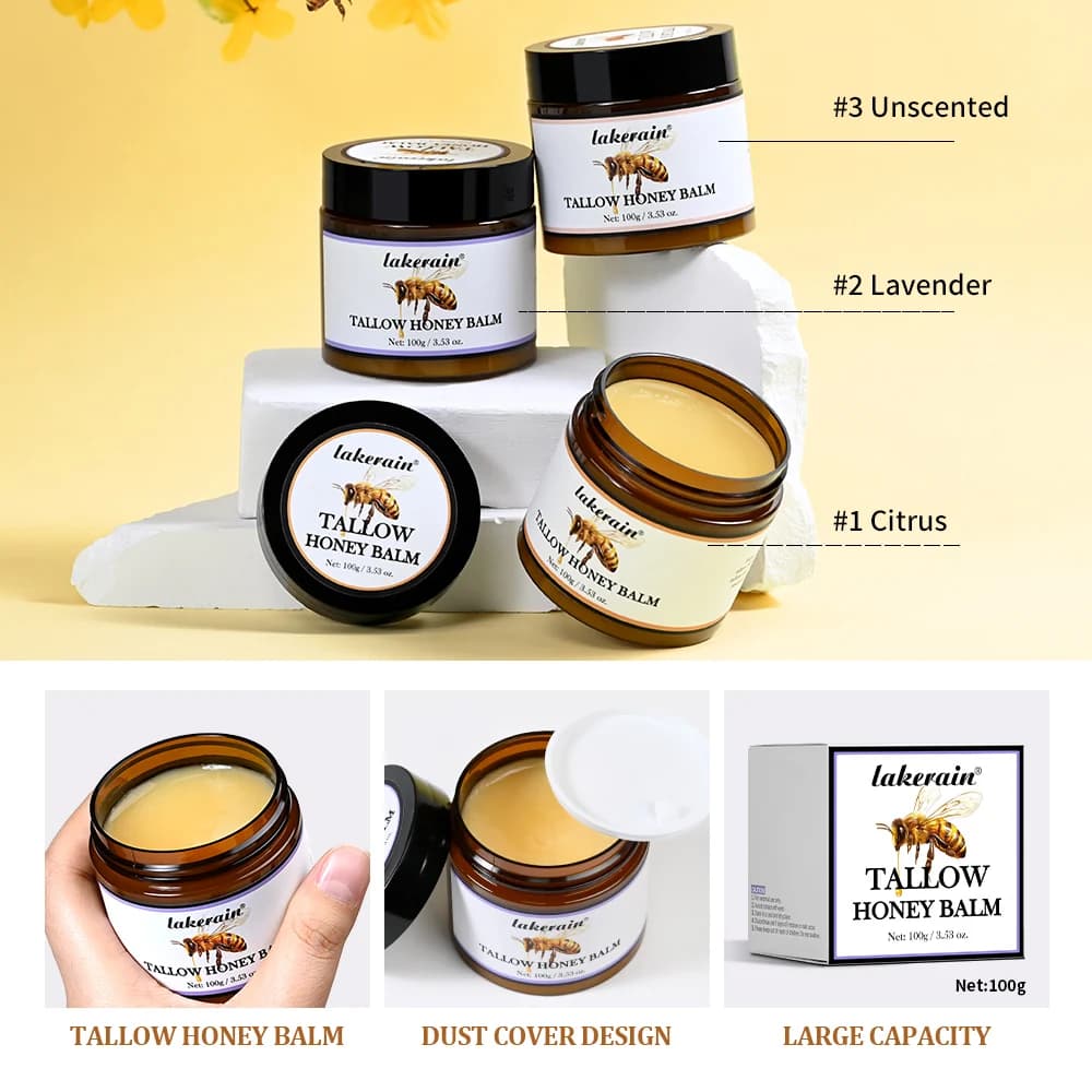 tallow honey balm jar — image 3
