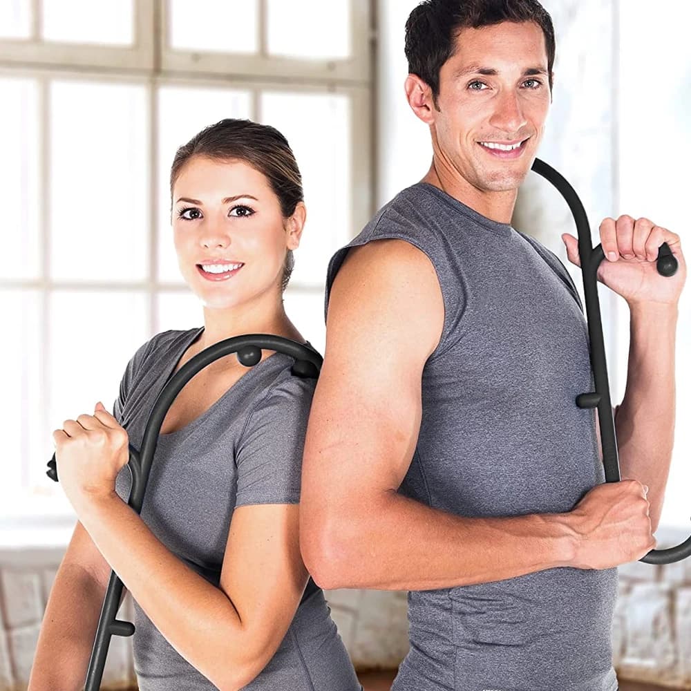 handheld back, neck and foot trigger point massager with hook cane — image 4
