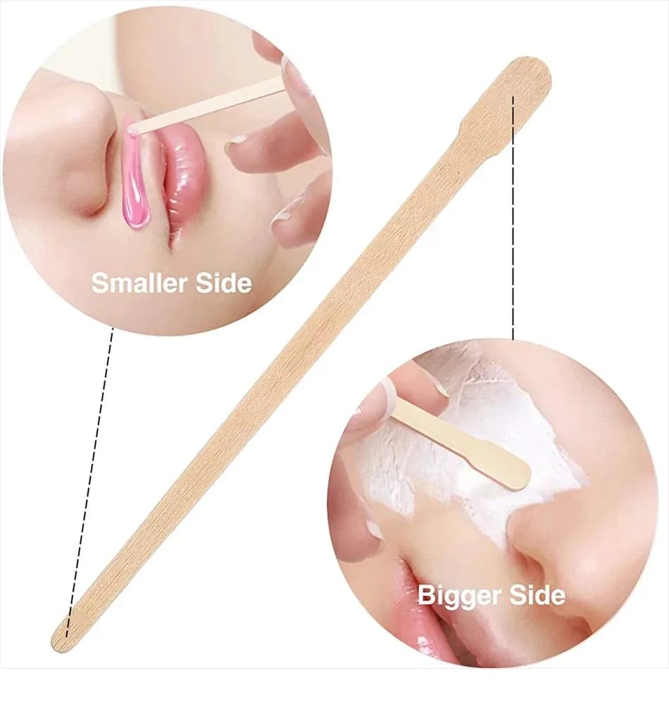 Box of 100 disposable wooden waxing sticks — image 4