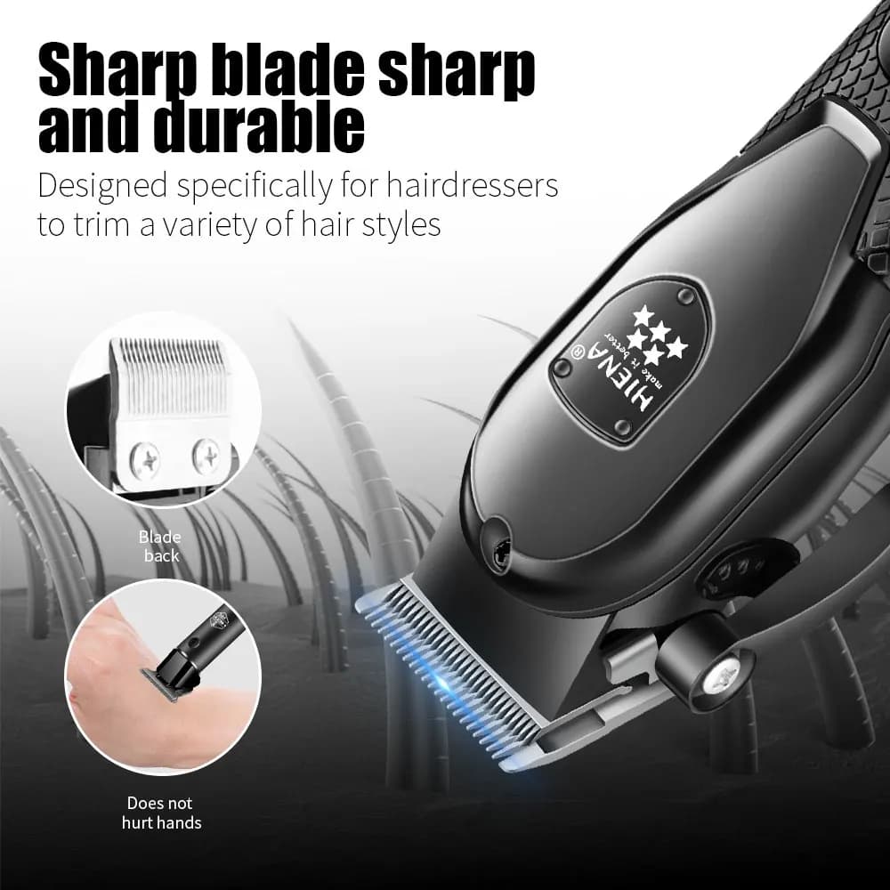 Hiena hair clipper kit with LCD display and guide combs — image 3