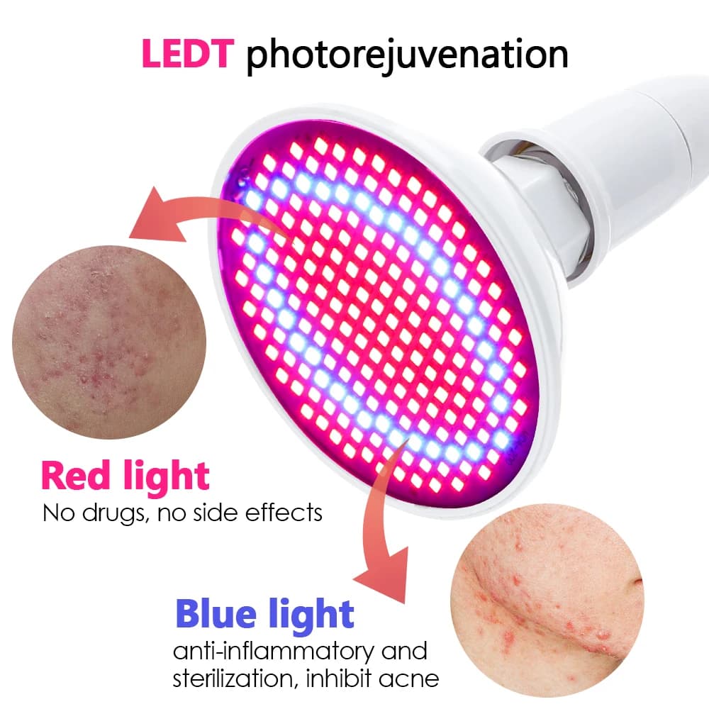 LED red and blue light therapy device for facial use — image 4