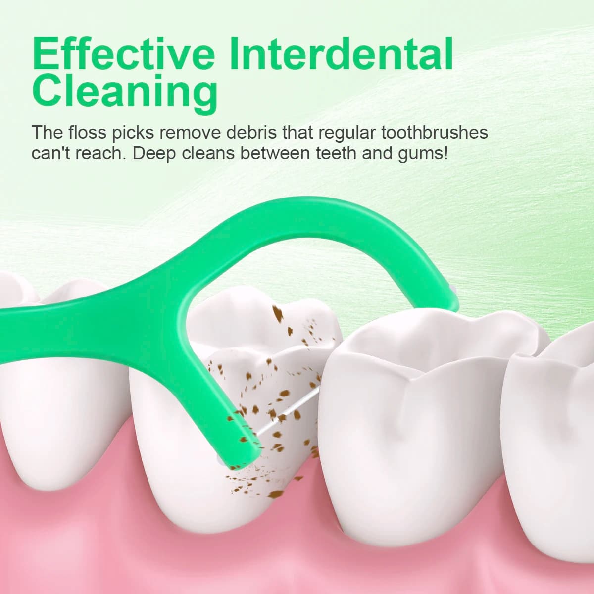 Mint-flavored disposable floss cleaning sticks — image 5