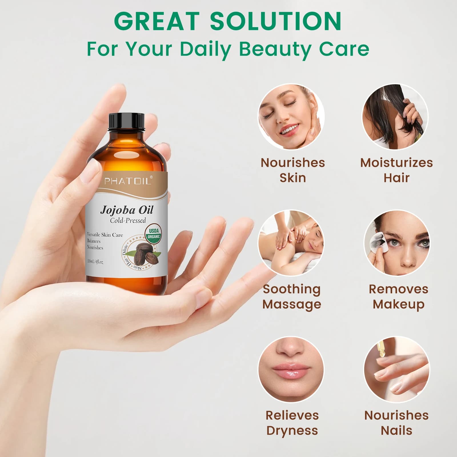 Organic face oil bottle with castor, jojoba, argan and rosehip blend — image 6