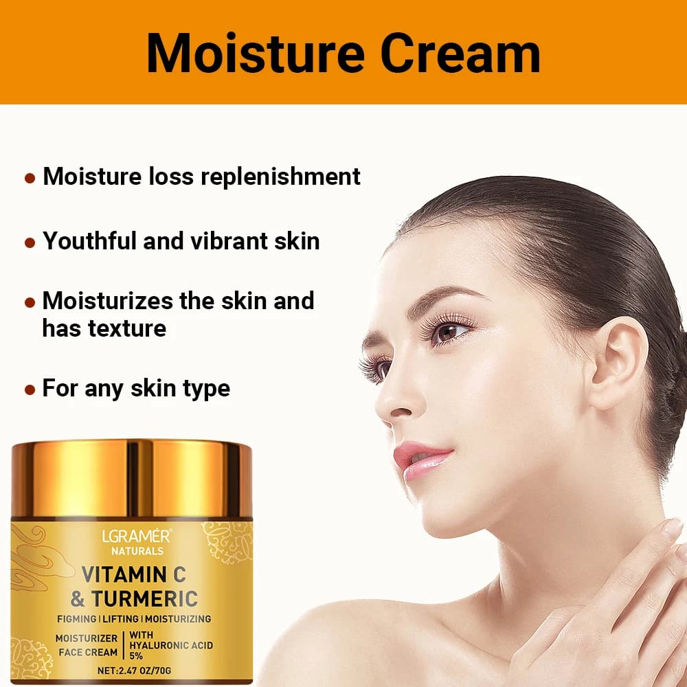 Turmeric vitamin C face cream with retinol and hyaluronic acid — image 2