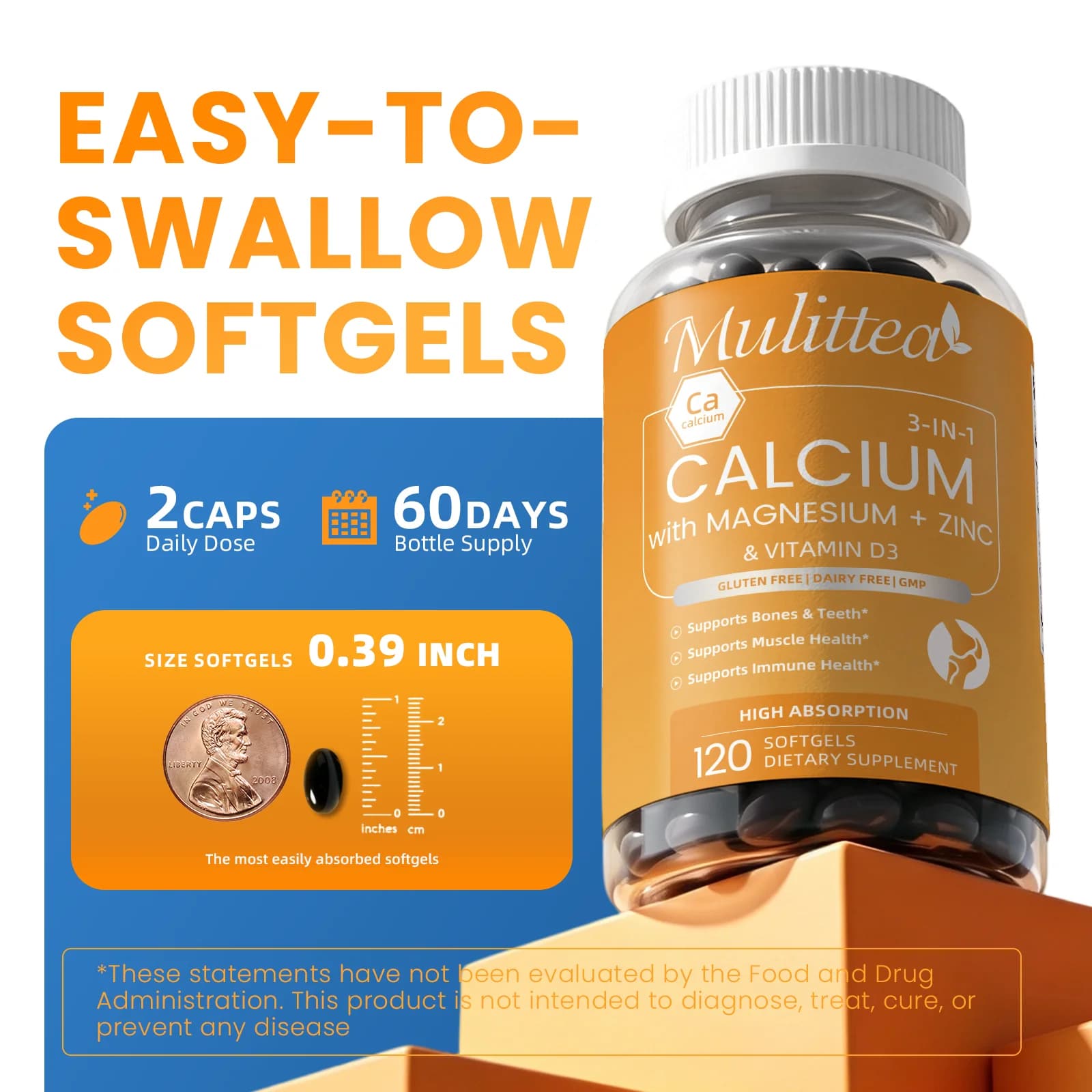 bottles of calcium magnesium D3 K2 capsules — image 5