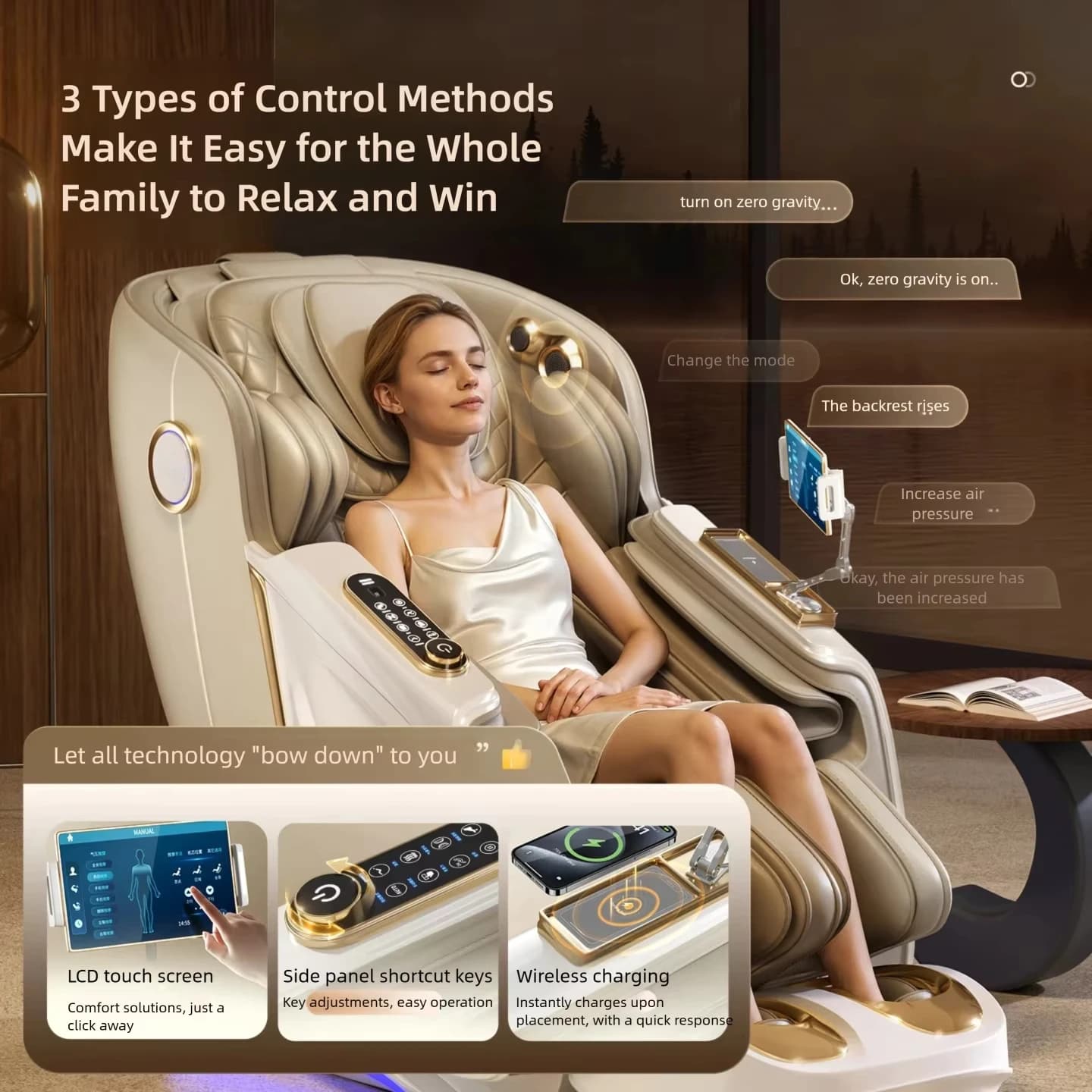 4D Gear Movement Massage Chair 360° Cradle Swing Design Full — image 6