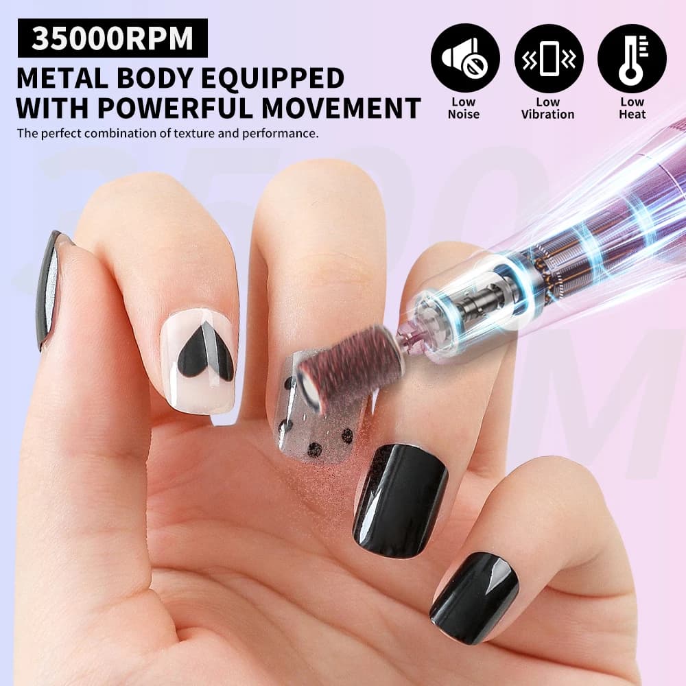 Rechargeable electric nail drill with 35,000 RPM motor — image 4