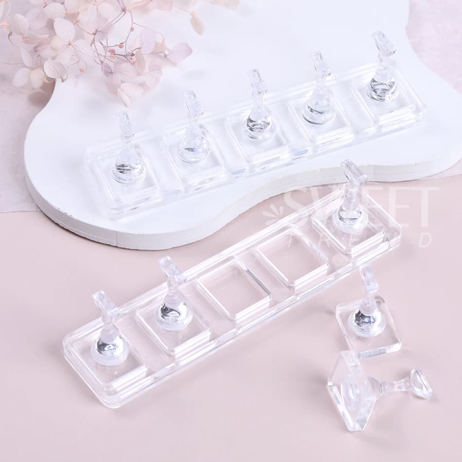 clear acrylic nail display stand with tip holder — image 6