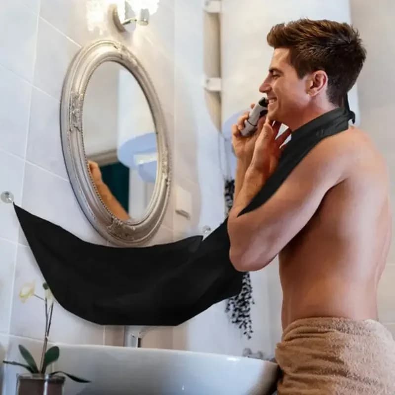 men's shaving apron with wall‑mounted mirror — image 8