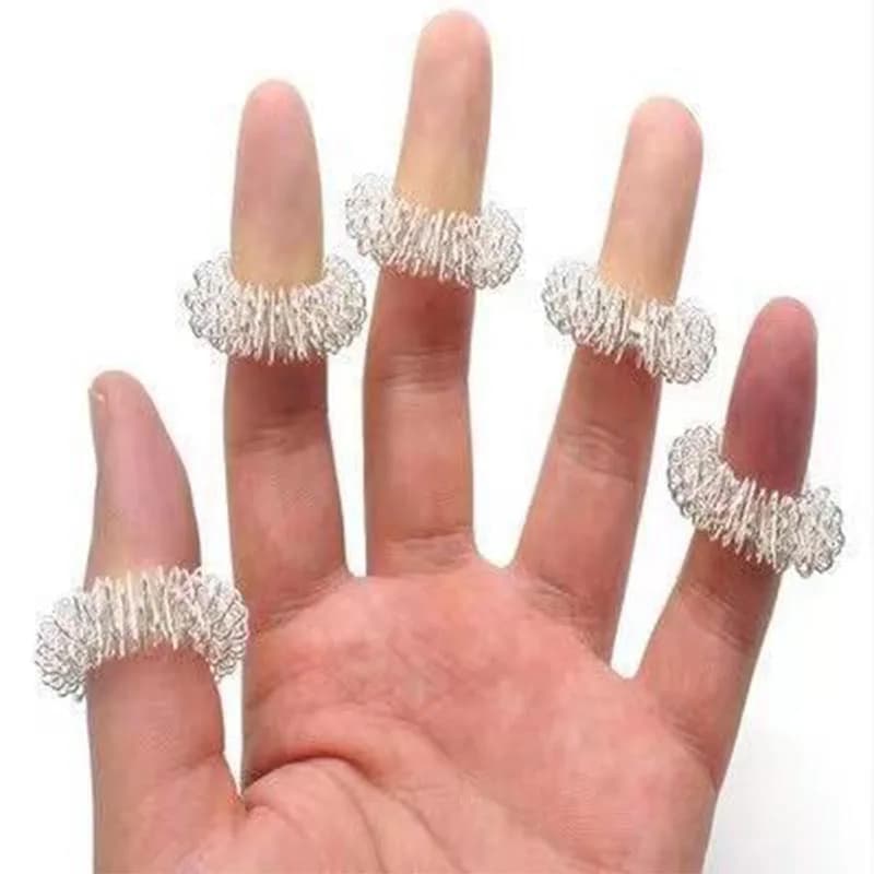 set of stainless steel finger massage rings — image 4