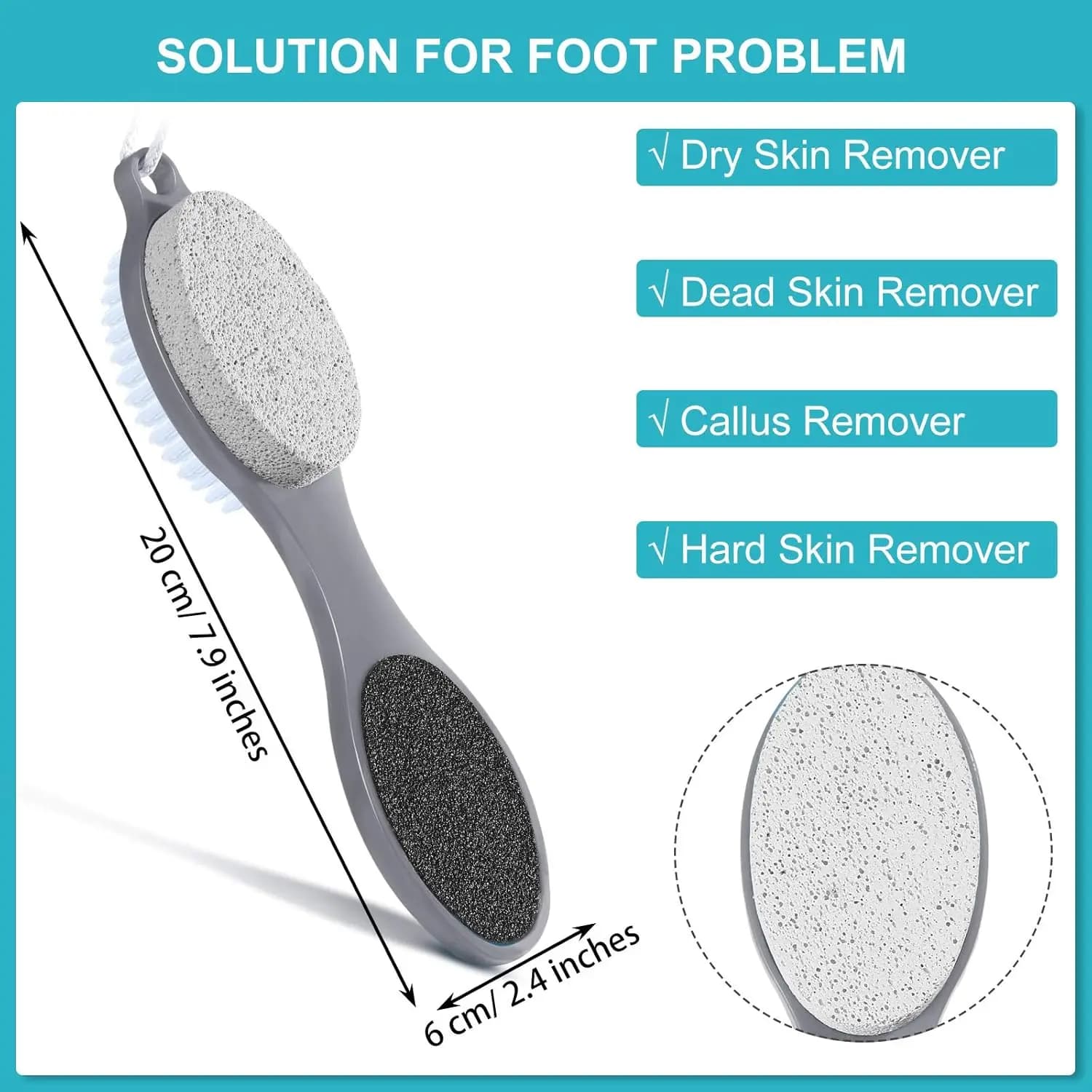 4-in-1 pedicure foot scrubber with brush and callus file — image 3