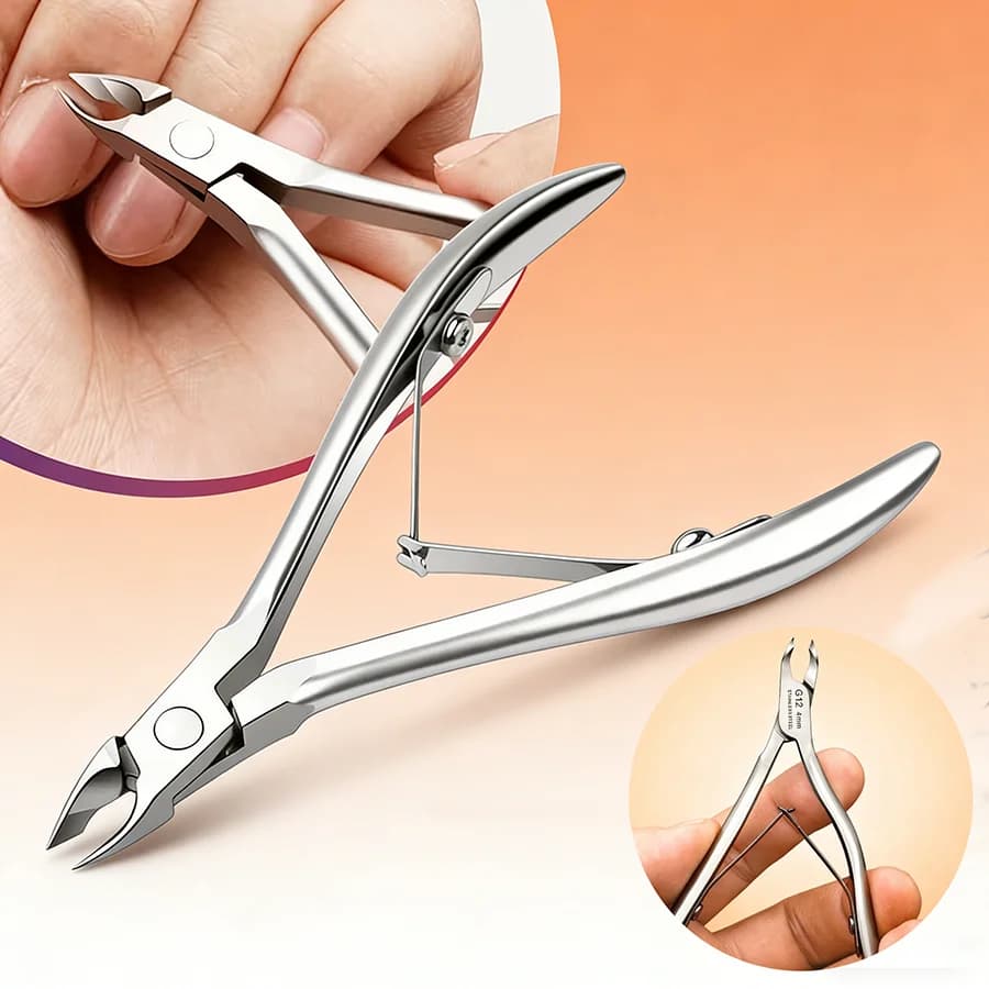 stainless steel cuticle trimmer set with 5 mm jaws — image 2