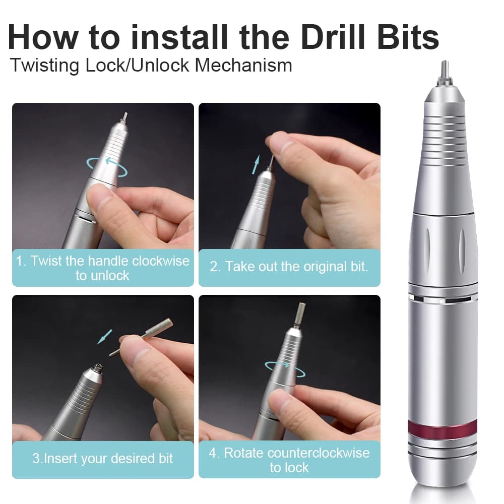 electric nail drill with metal body — image 5