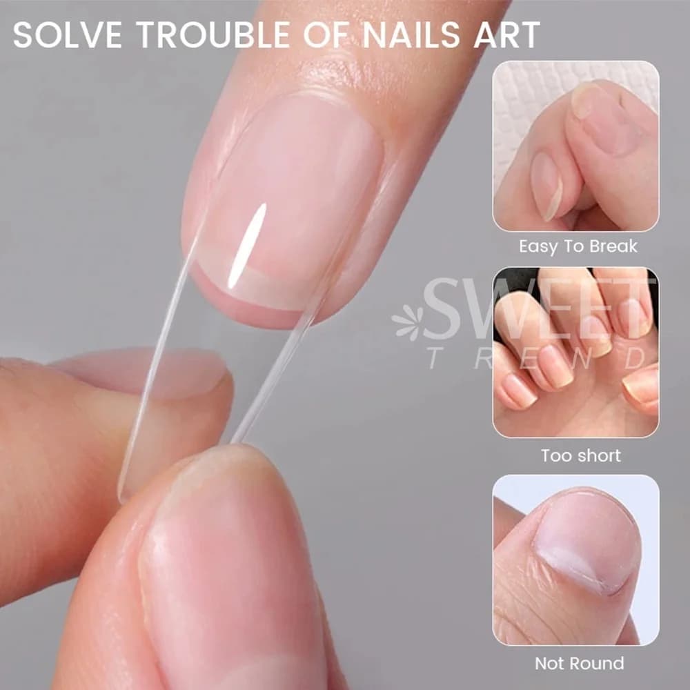 soft gel nail tips medium short almond coffin pack of 550 — image 4