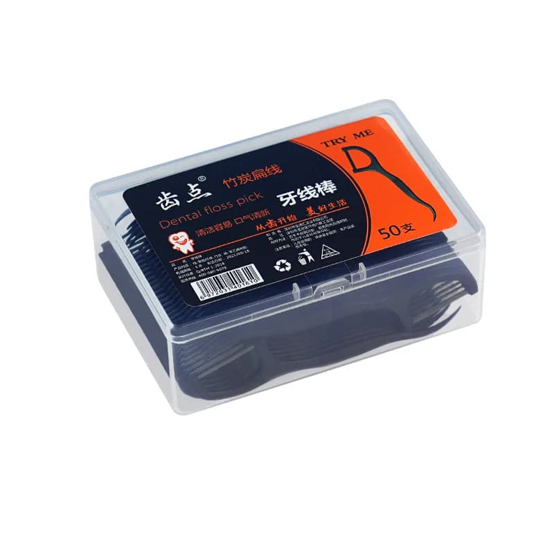 Disposable plastic dental floss toothpick — image 8