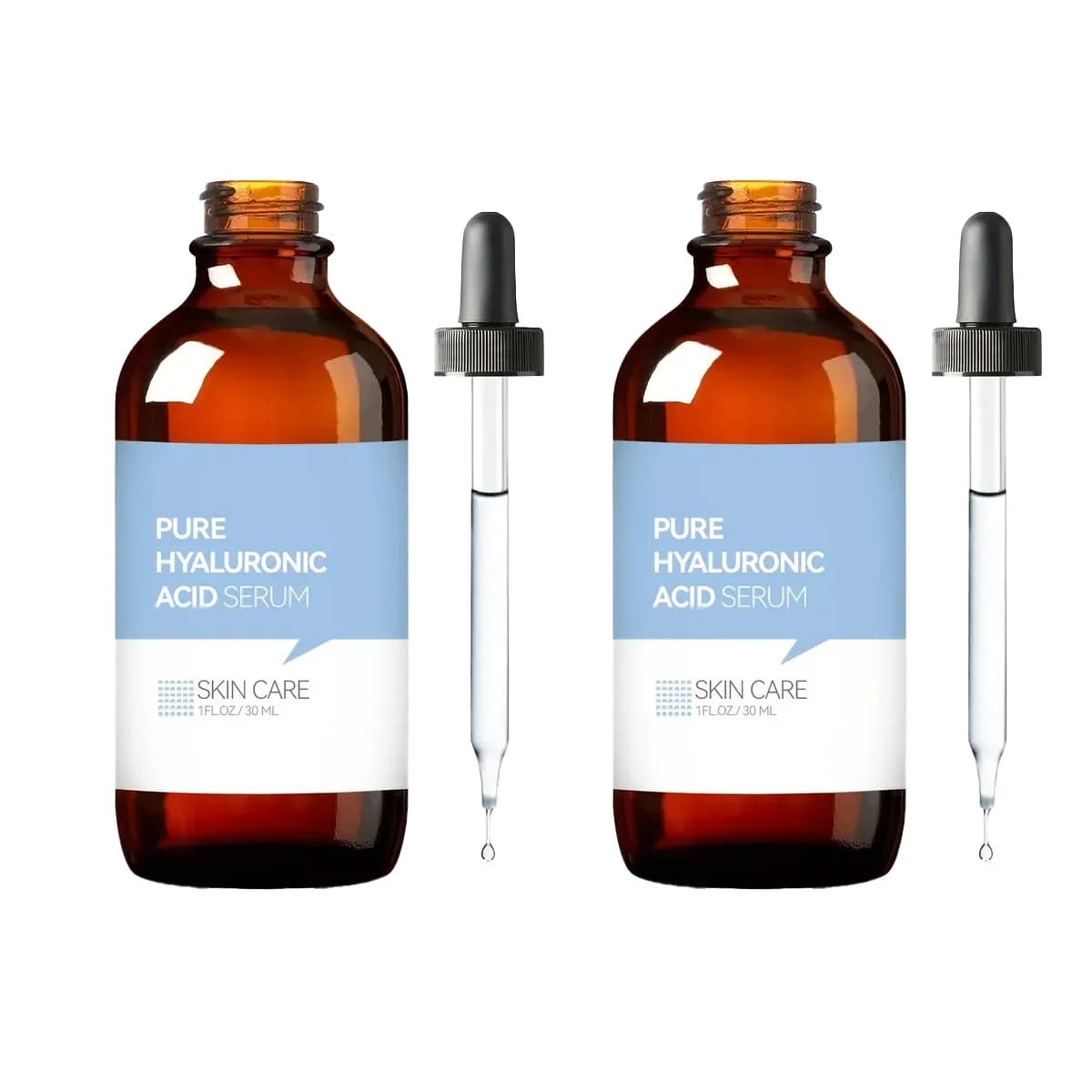 bottles of pure hyaluronic acid essence liquid — image 1