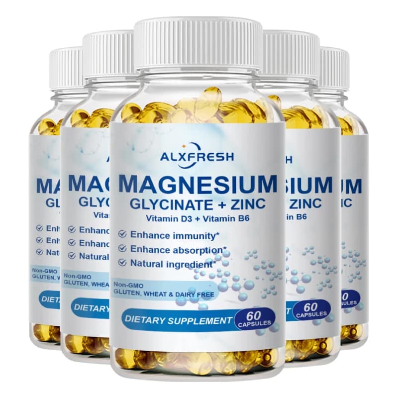 bottles of magnesium zinc vitamin d3 b6 supplement — image 8