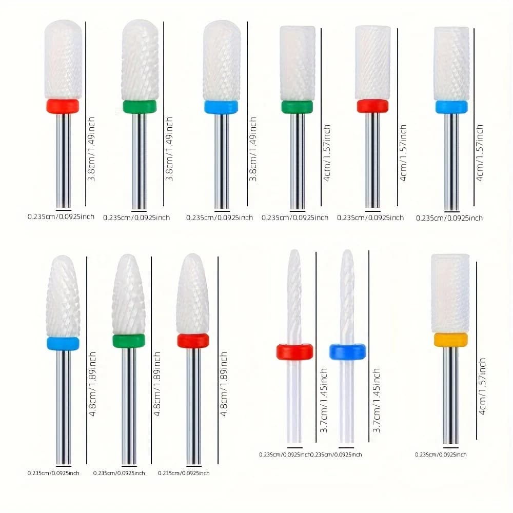Set of 10 ceramic nail drill bits — image 6