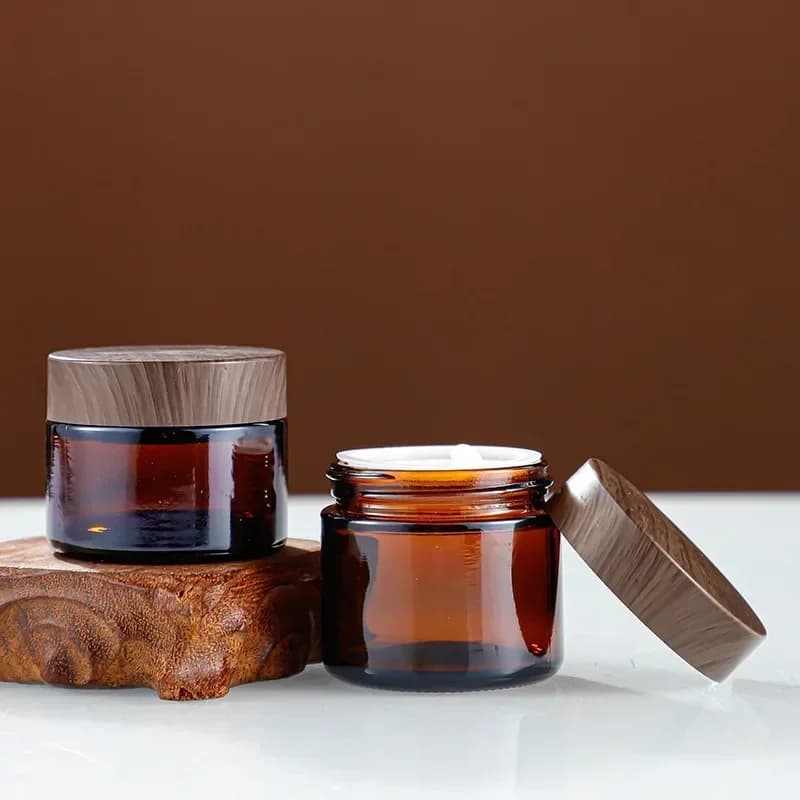 refillable glass bottle for dark tan cream — image 2