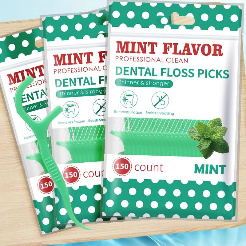 Mint-flavored dental floss stick — image 8