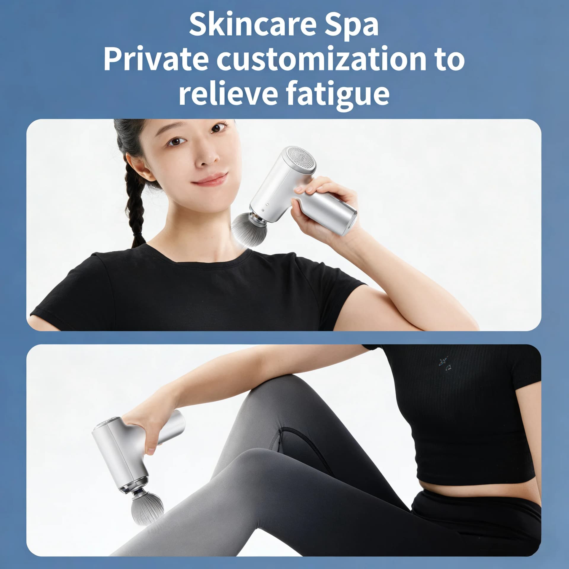 portable massage gun with interchangeable heads and LED display — image 4