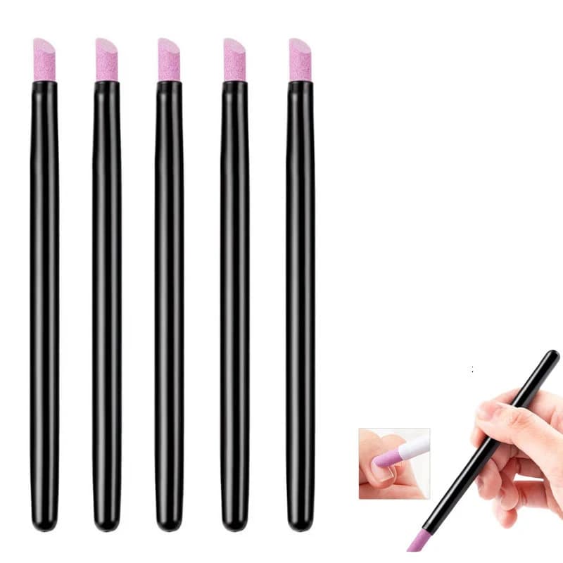 Quartz nail grinding pen with cuticle scissors set — image 2