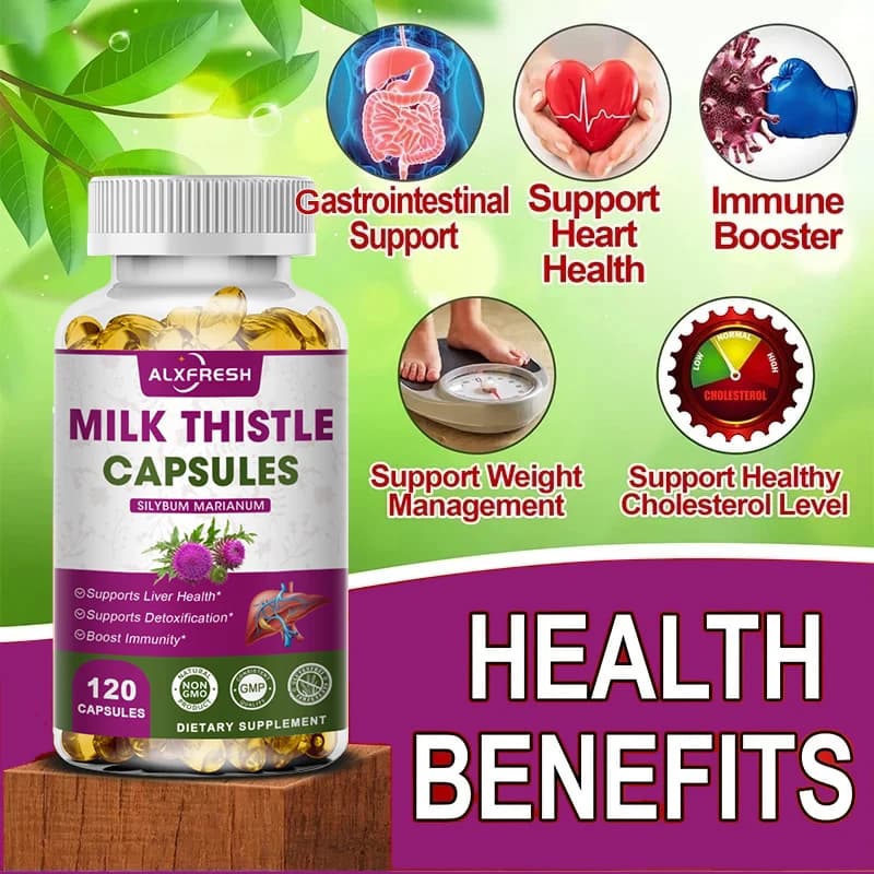 Bottle of milk thistle extract supplement — image 3