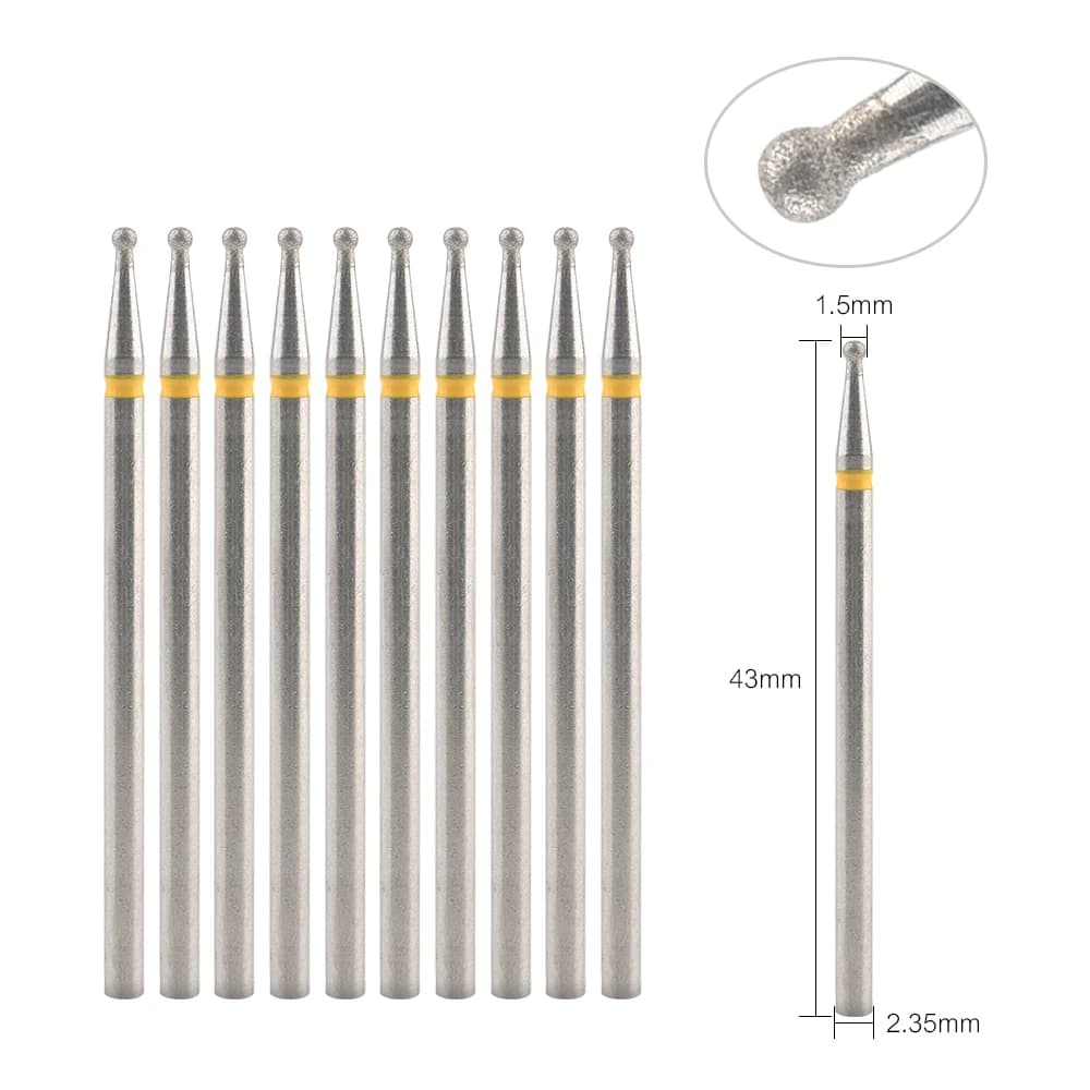 set of 10 diamond milling cutters for nail drill — image 8