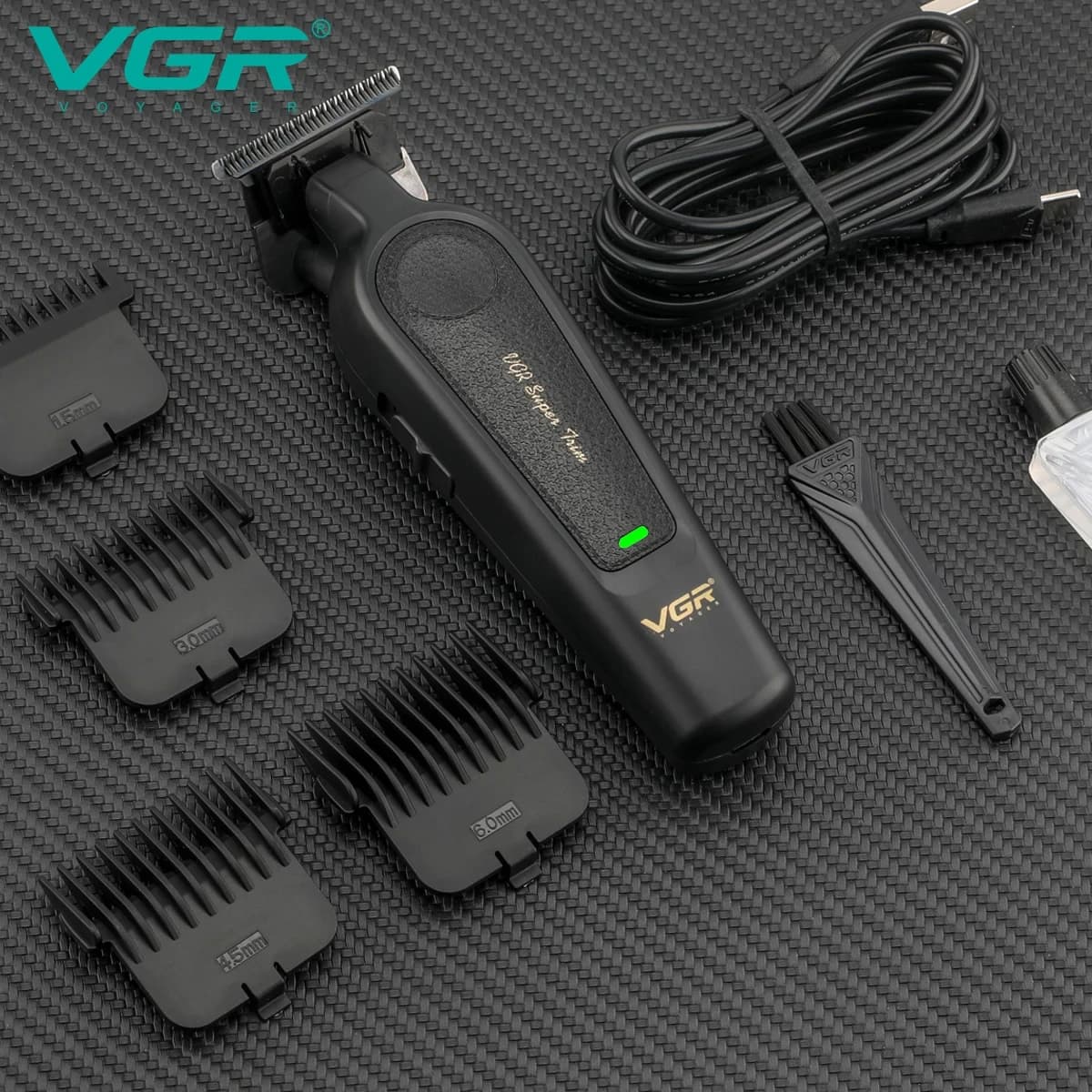 VGR high-end hair clipper set with metal leather body — image 5