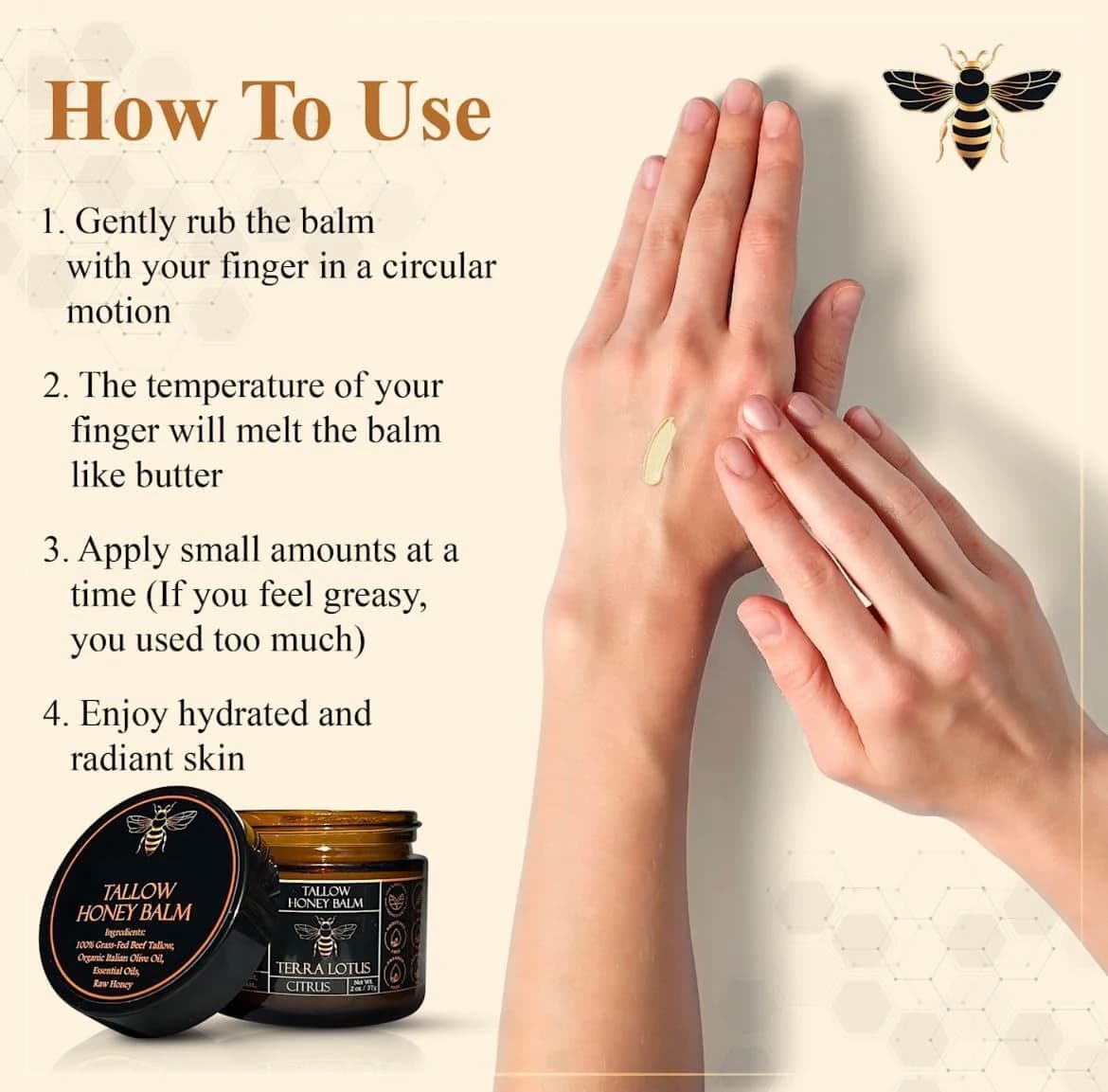 tallow and manuka honey moisturizing cream in a 60g jar — image 5