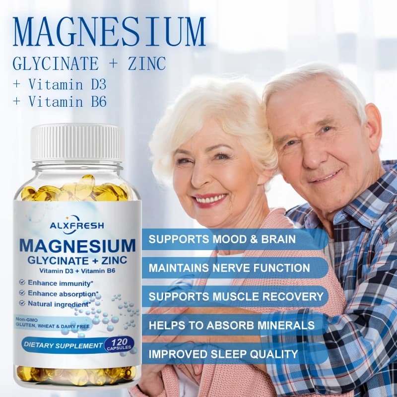 bottles of magnesium zinc vitamin d3 b6 supplement — image 2
