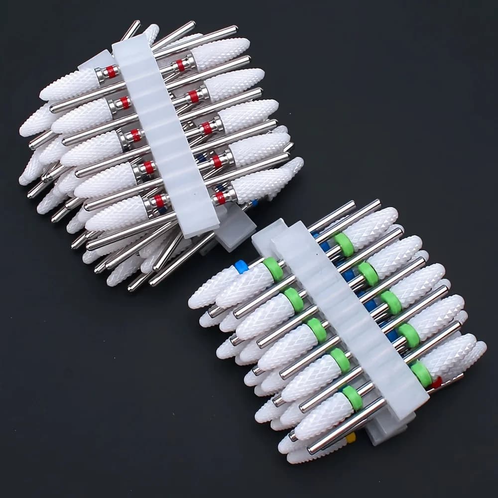 Set of 10 ceramic nail drill bits — image 2