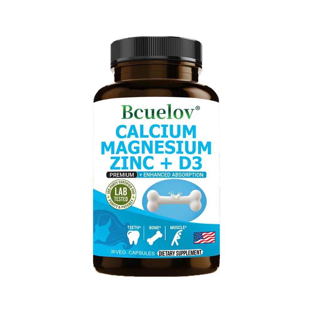 Calcium magnesium zinc vitamin D3 supplement bottle — image 8