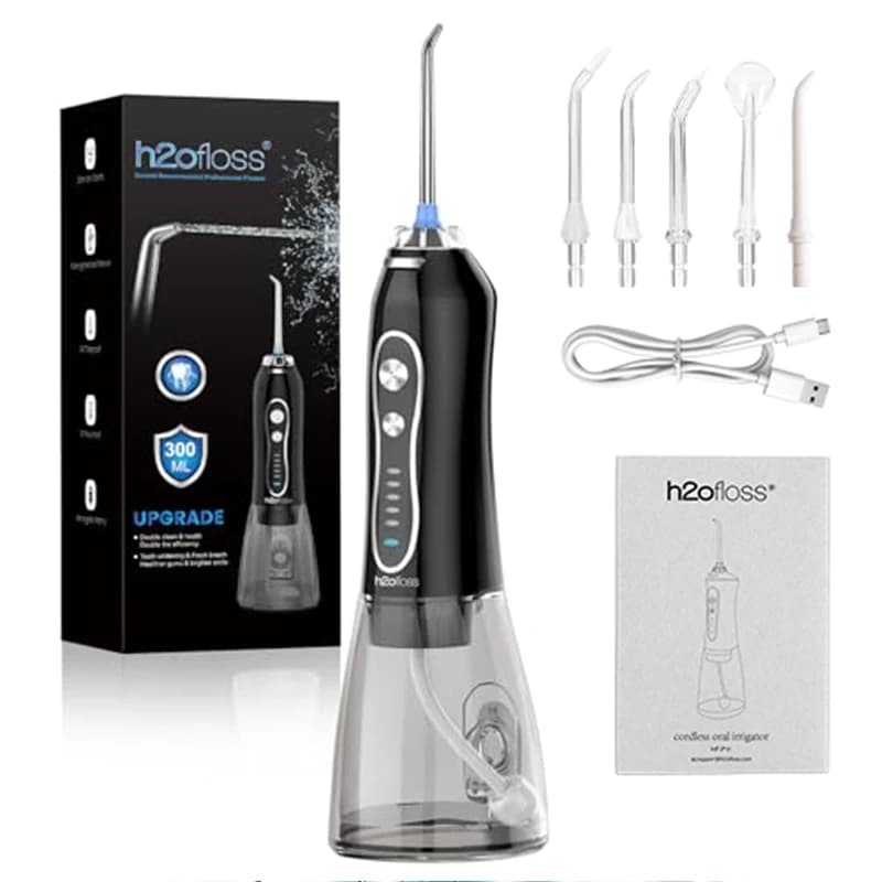 cordless water flosser with reservoir and tips — image 7