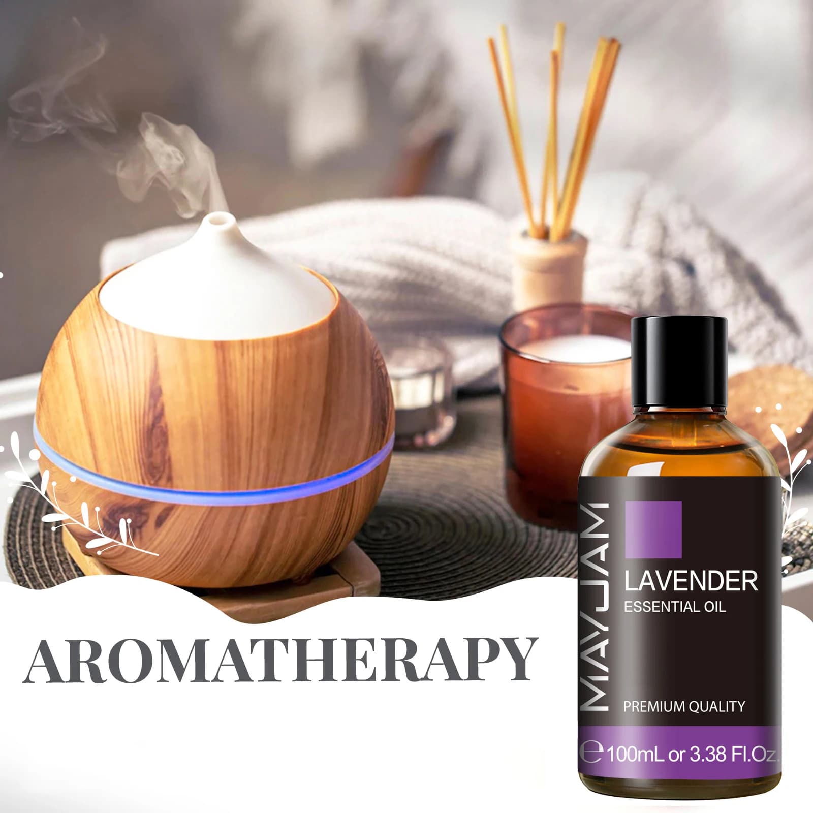 bottles of peppermint jasmine sweet orange essential oil — image 3