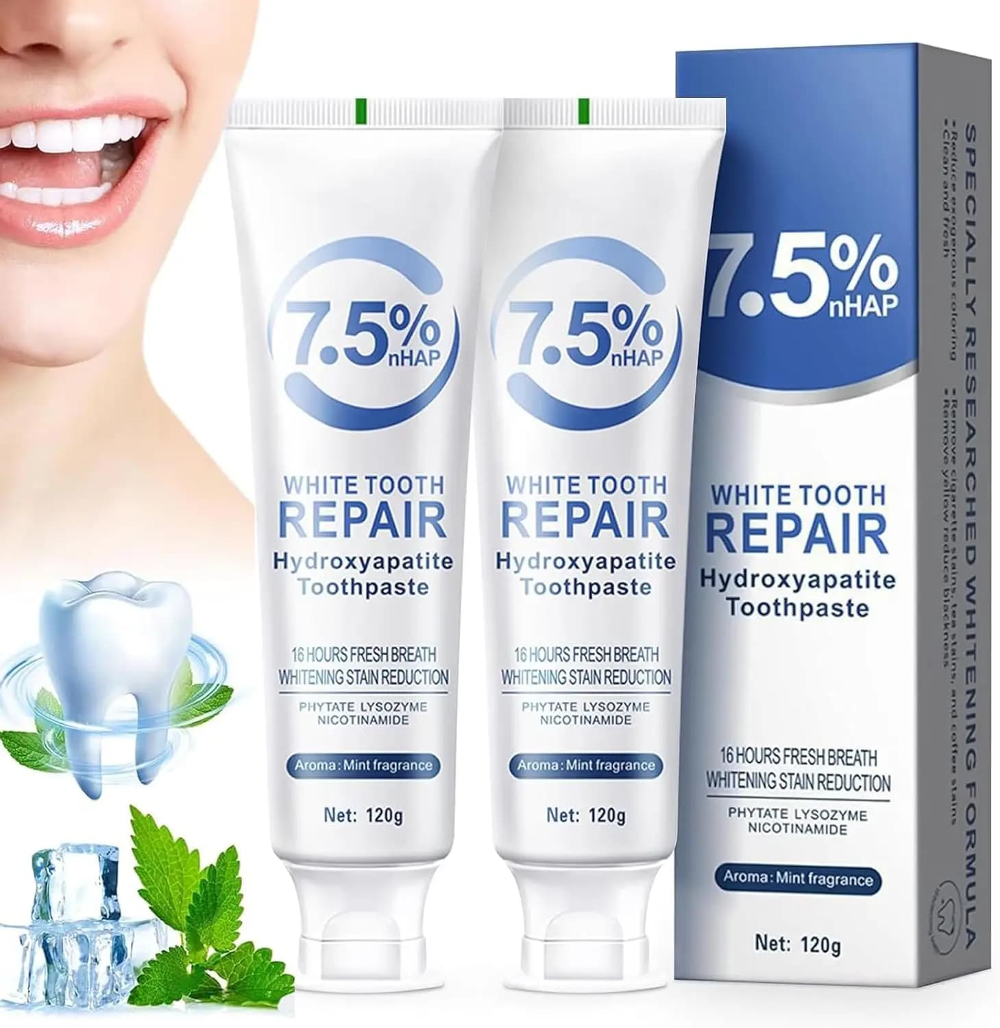 Hydroxyapatite Toothpaste (1, 2 or 3 Pack) – Enamel Protection