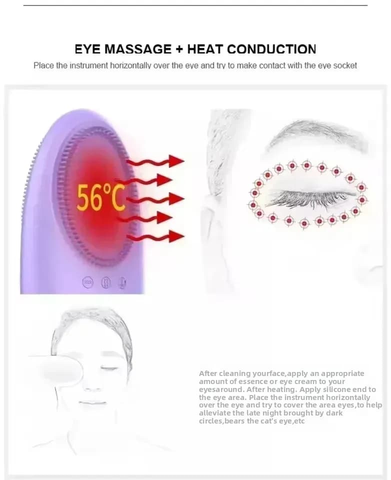 warm multifunction facial cleansing brush with interchangeable heads — image 5