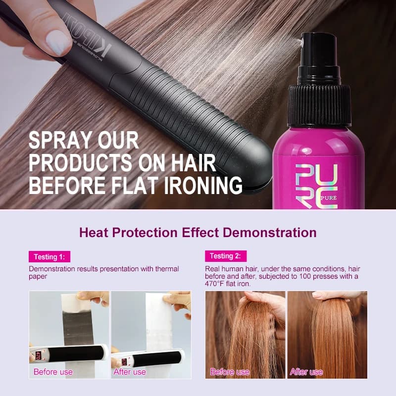Heat protectant spray bottle with coconut oil formula — image 3