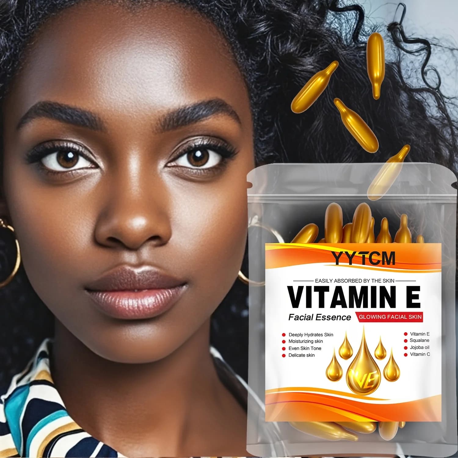 capsule essence bottle with vitamin e label — image 2