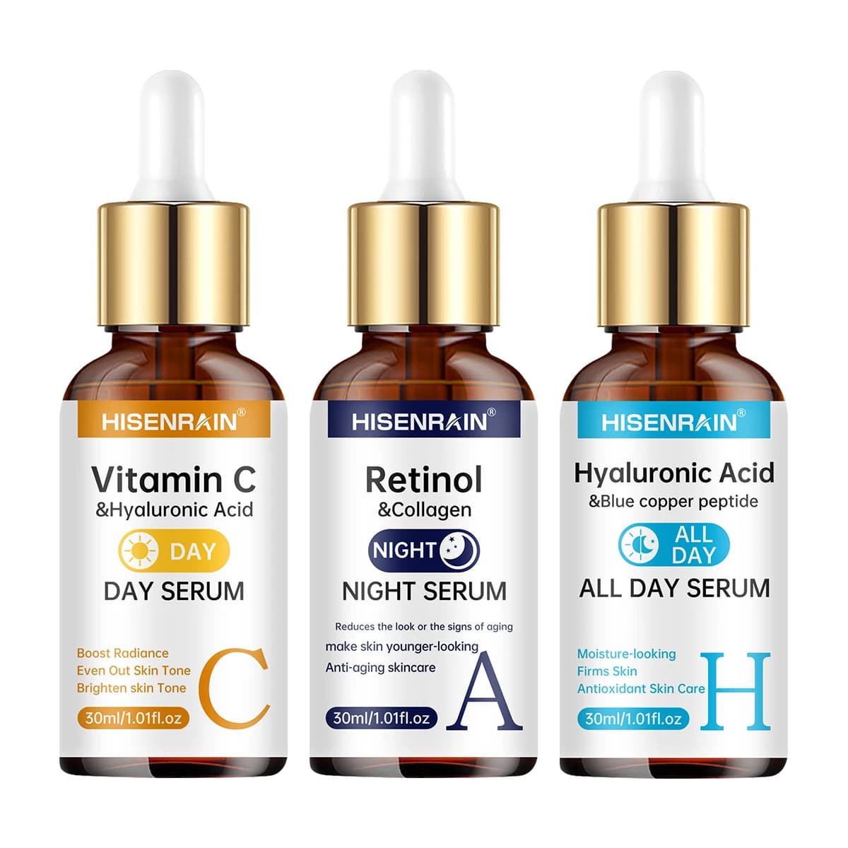 Vitamin C, Retinol and Hyaluronic Acid serum duo bottles — image 7