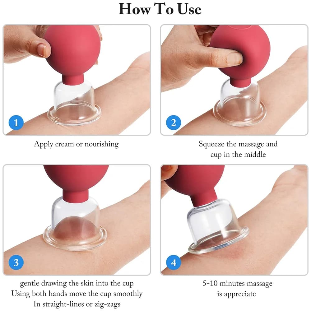 silicone facial cupping set with eye vacuum cup — image 3