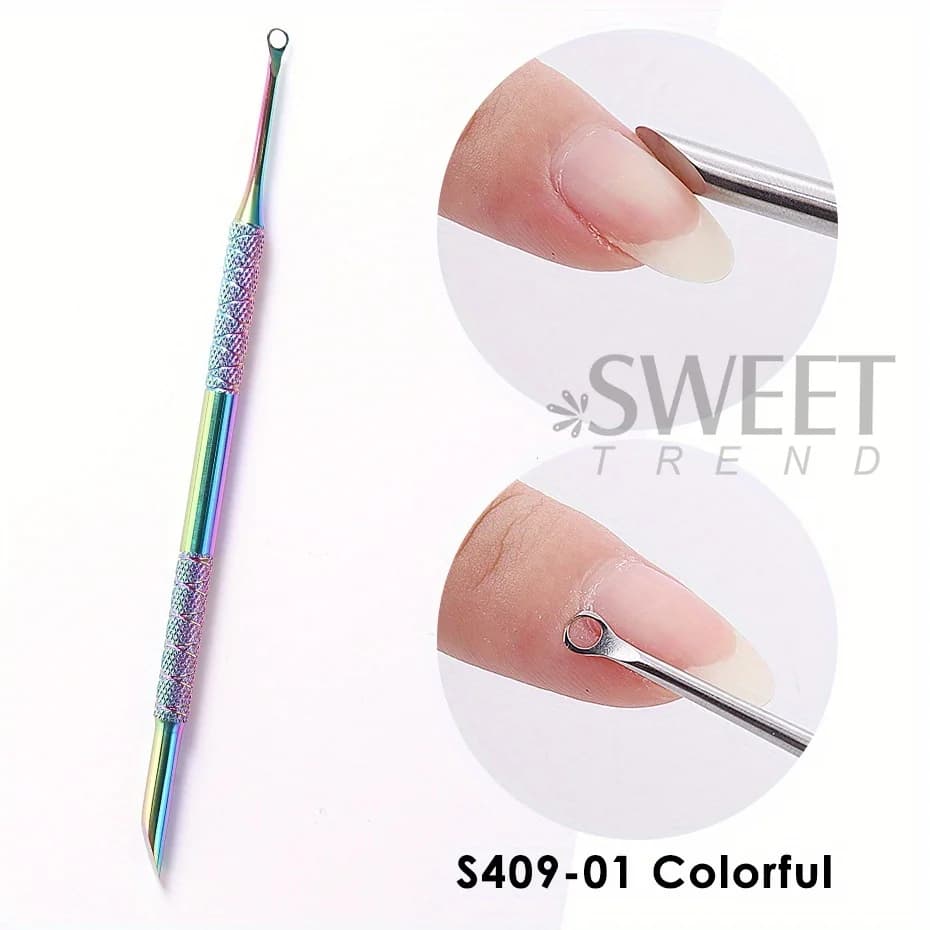 stainless steel double-headed nail pusher for cuticle removal — image 7