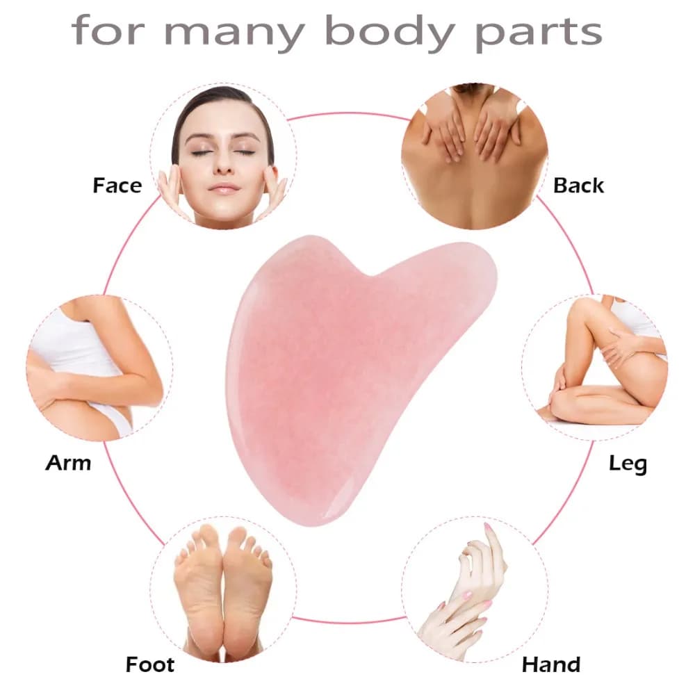rose pink jade gua sha facial massage board — image 5