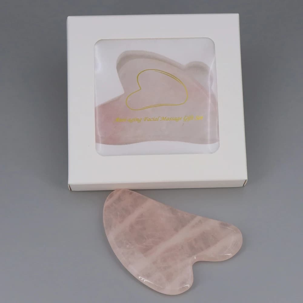pink rose quartz and amethyst gua sha massage board — image 7