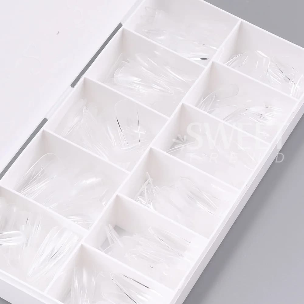 soft gel nail tips medium short almond coffin pack of 550 — image 3