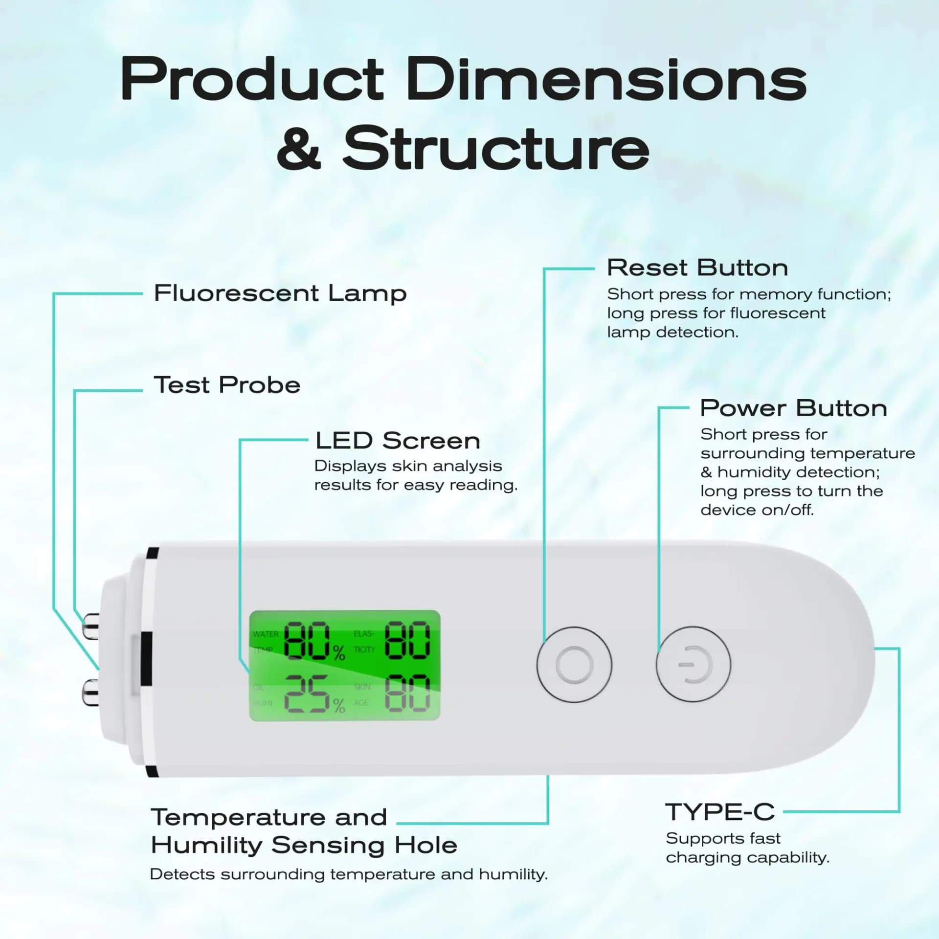 hand holding portable digital skin hydration tester — image 3